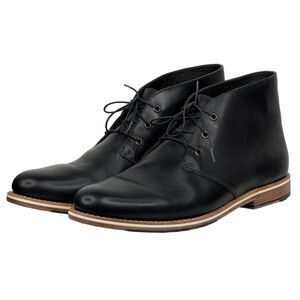 Helm Men's Declan Chukka Boots Natural Leather Black Sz 12 M Lace Up Modern NEW